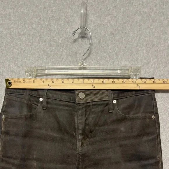 RTA Road To Awe Brush Velvet Jeans Sz 28 (30) Dark Olive Green Cotton Crop - Picture 4 of 10